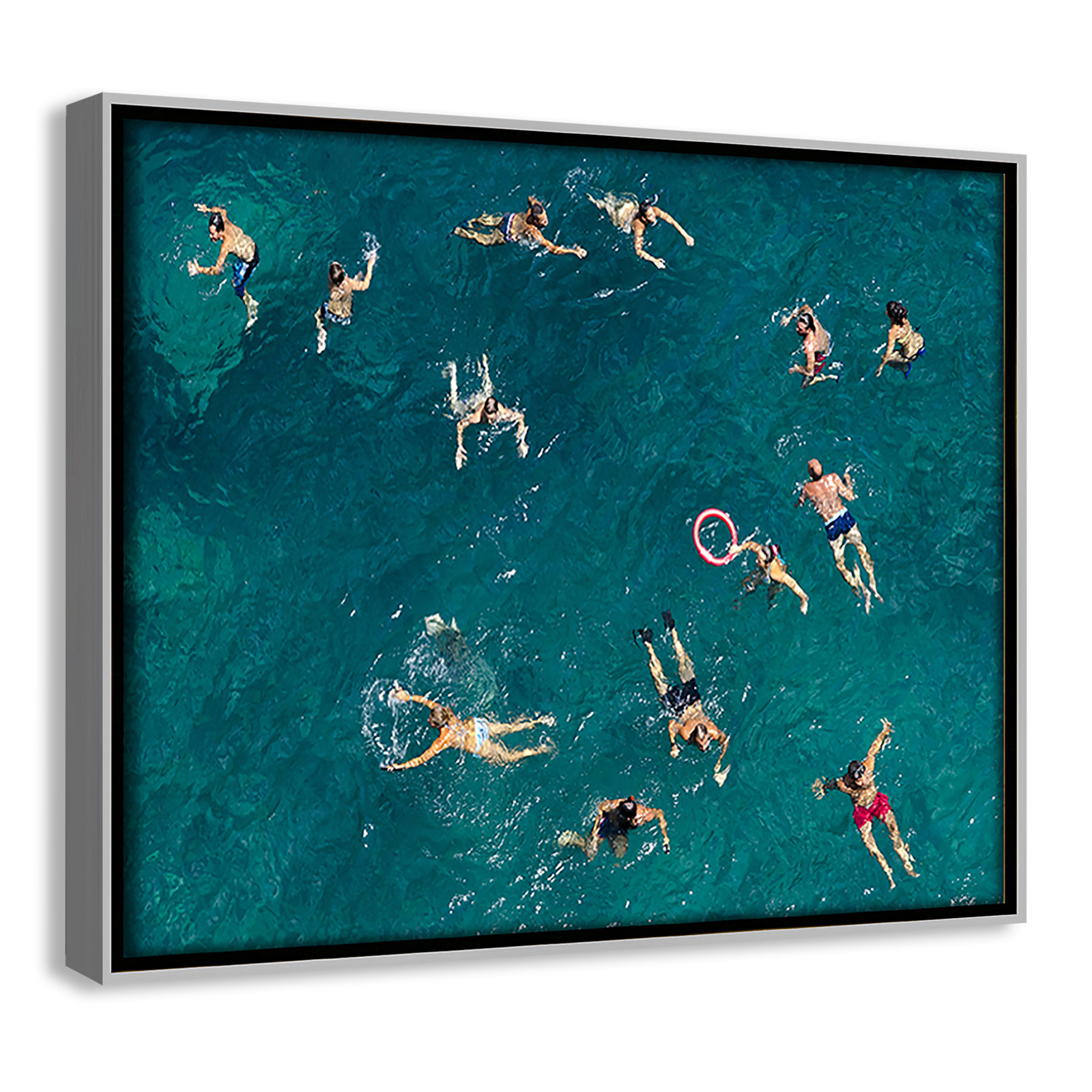 Norvell "Tonti" Print by Tonti, Silver Framed Canvas, 9.5" H x 11.5" W x 2" D