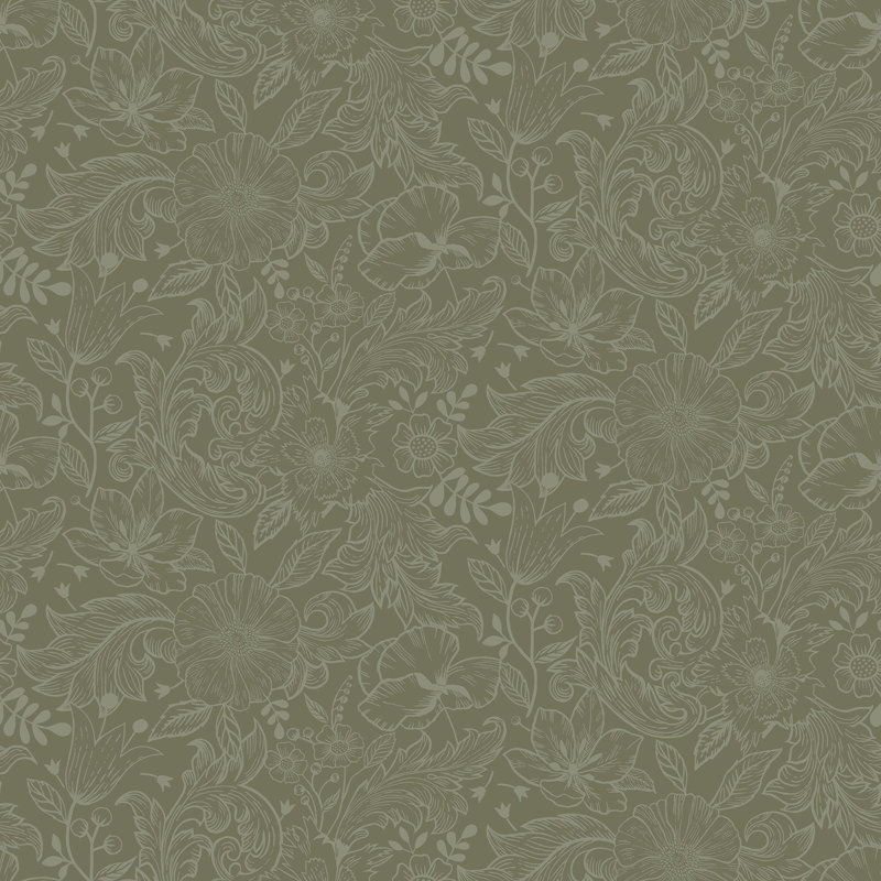 Cahterine 10.05m x 53cm Wallpaper Roll, Green