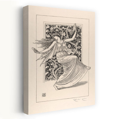 «Dancing Nymph», art rétro noir et blanc, femme qui danse
