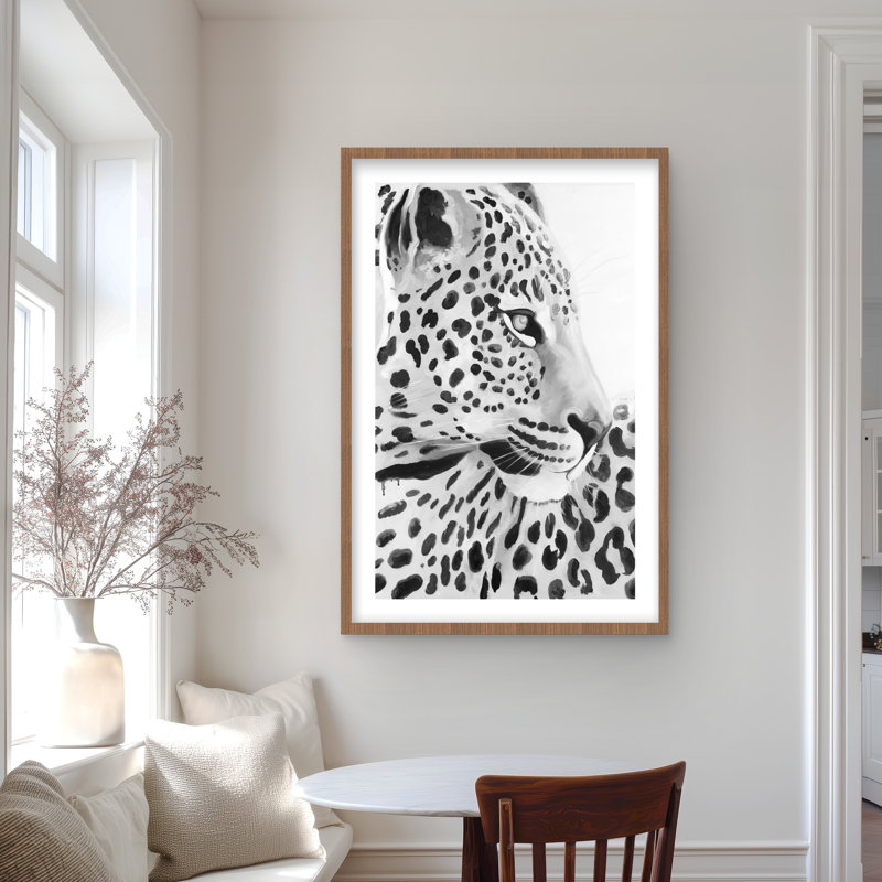 Magnifique léopard - imprimé mat noir encadré pour la décoration intérieure