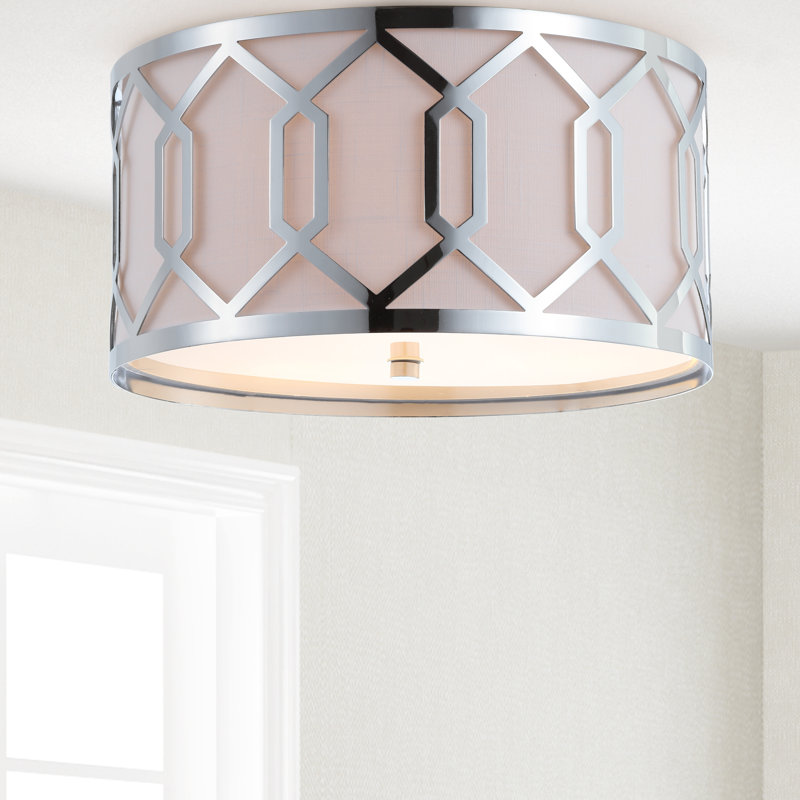 Tarpley Metal LED Flush Mount, Chrome, 9" H x 16.25" W x 16.25" D