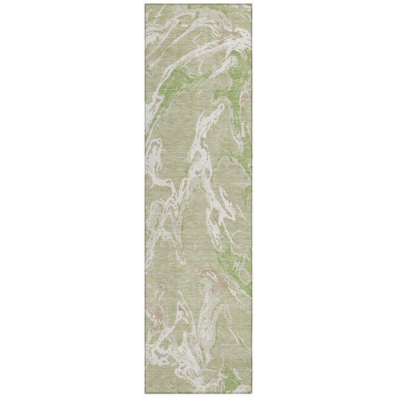 Lani Aloe Washable Indoor-Outdoor Rug - , 2'3" x 7'6"