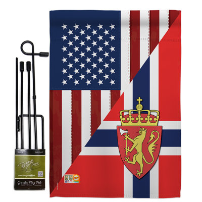 Double Sided 18.5 in. H x 13 in. W Polyester Flag set