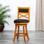 Tabouret de bar de 76 cm (30 pouces) avec finition naturelle et élégant revêtement d'assise en tissu anthracite.