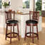 Swivel Upholstered Counter Stool with Solid Wood Frame-1325669745-1325669750-1325669754