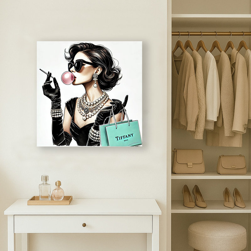 Modern Glam: art mural sur toile inspiré de la mode Tiffany, H 30 po x l 30 po x P 1,5 po