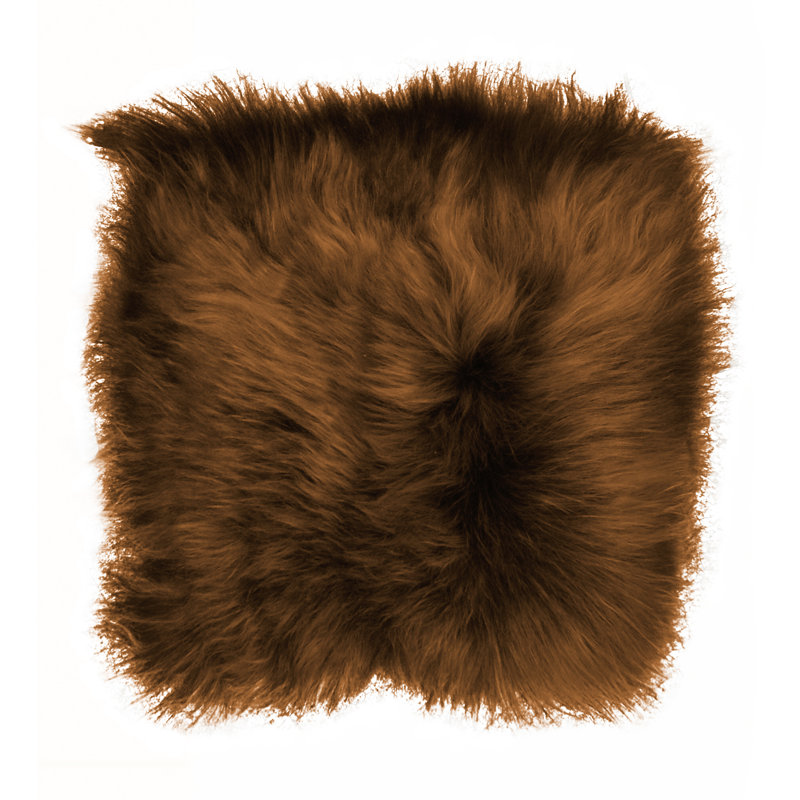 Coussin de chaise en peau de mouton Islandais | 1 pièce | Brisa rouillée | 17 po x 17 po, Brise rouillée