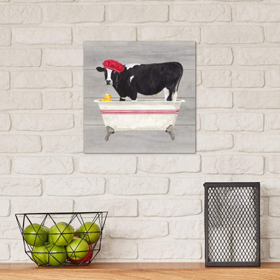 «Bath Time for Cows Tub» par Tara Reed, impression sur toile