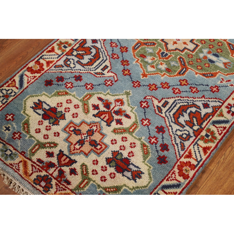 Tapis de couloir indien clair Kazak 3 x 8