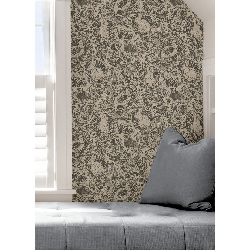 Charcoal Terrene Peel & Stick Wallpaper, Grey
