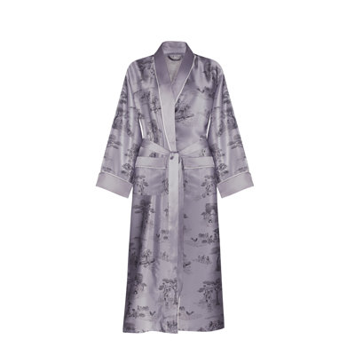 Gingerlily X Sheila Bridges Silk Mid-Calf Bathrobe with Pockets