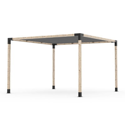 Toja 12' X 12' Pergola Kit With Shade Sail For 4X4 Wood Posts