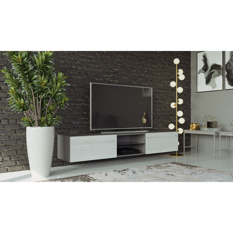 Bertin TV Stand for TVs up to 75", Slate Gray/White Monaco