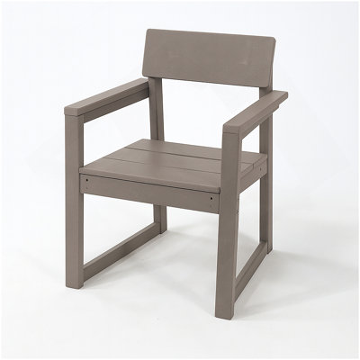 Antique Wood Color HDPE Outdoor & Garden Armchairs With Modernist Design And Backrest