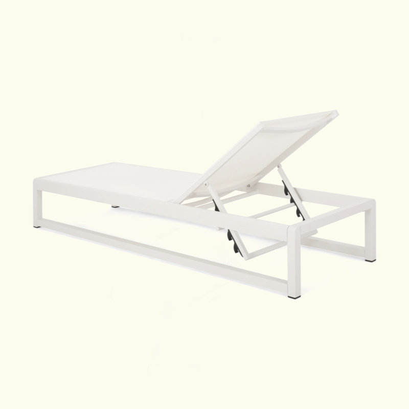 Ensemble de chaises longues d'extérieur polyvalentes en aluminium pour la détente et le confort, 2 pièces, Blanc