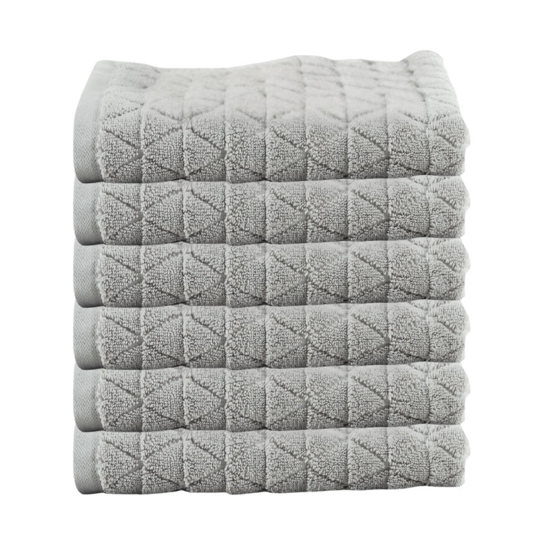 JEWEL PREMIUM PLUSH HAND TOWELS, Silver