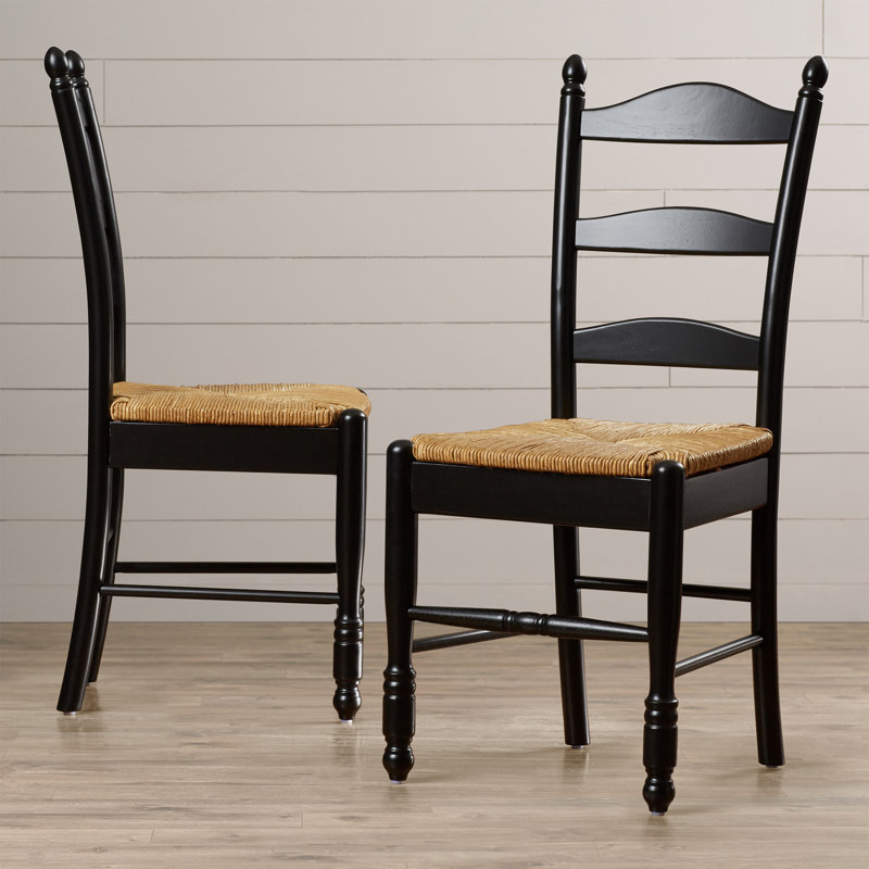 Amasya Ladder Back Side Chair, Black