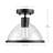 1-Light Outdoor Flush Mount Ceiling Light, Matte Black, Seeded Glass Shade, Weather Resistant