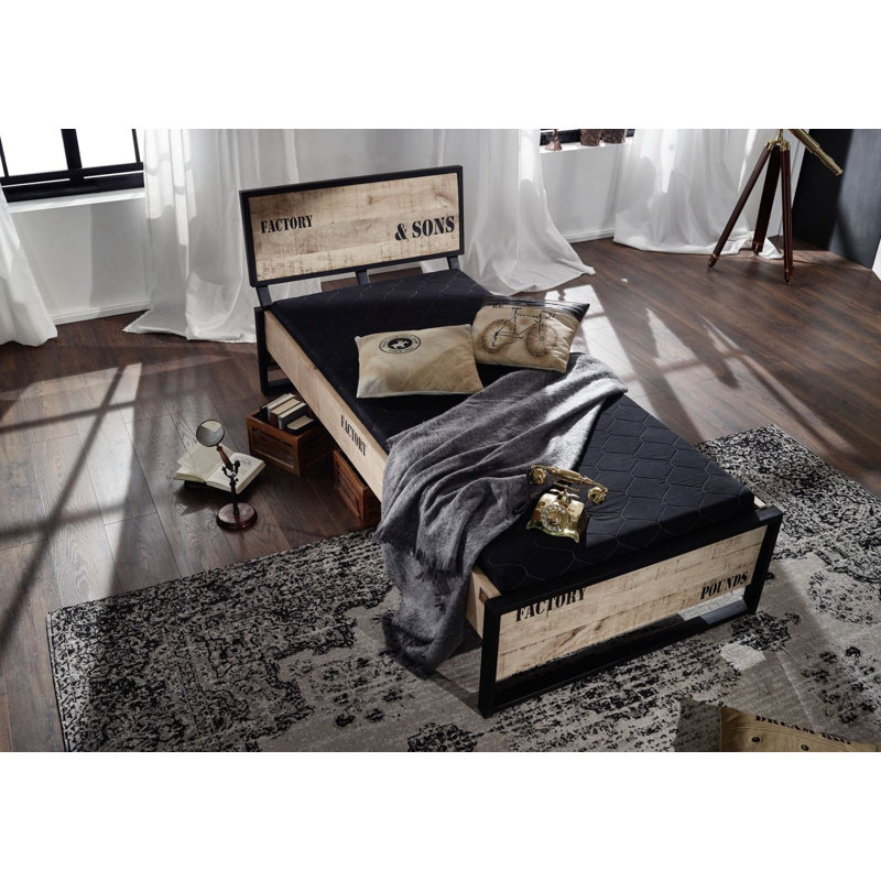 Factory Solid Wood Bed Frame, 100 x 200 cm