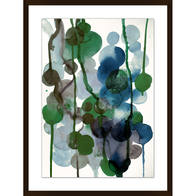 Emerald And Indigo Drops 1 Print by Christopher Kennedy