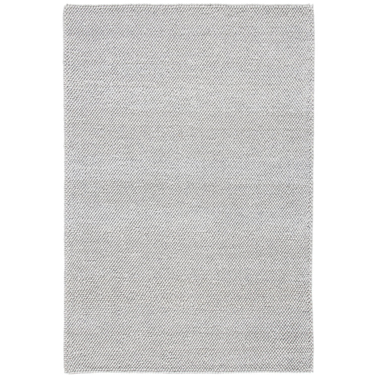 Almus Handmade Tufted Wool Silver Area Rug