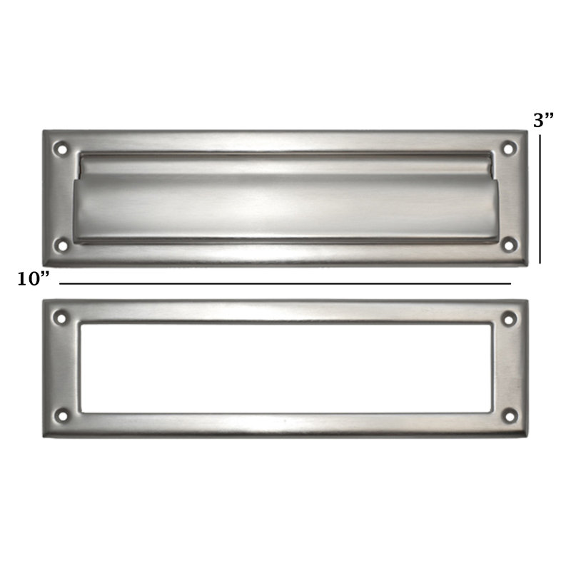 Fente en laiton, Nickel satiné, H 3 po x l 10 po x P 1,125 po