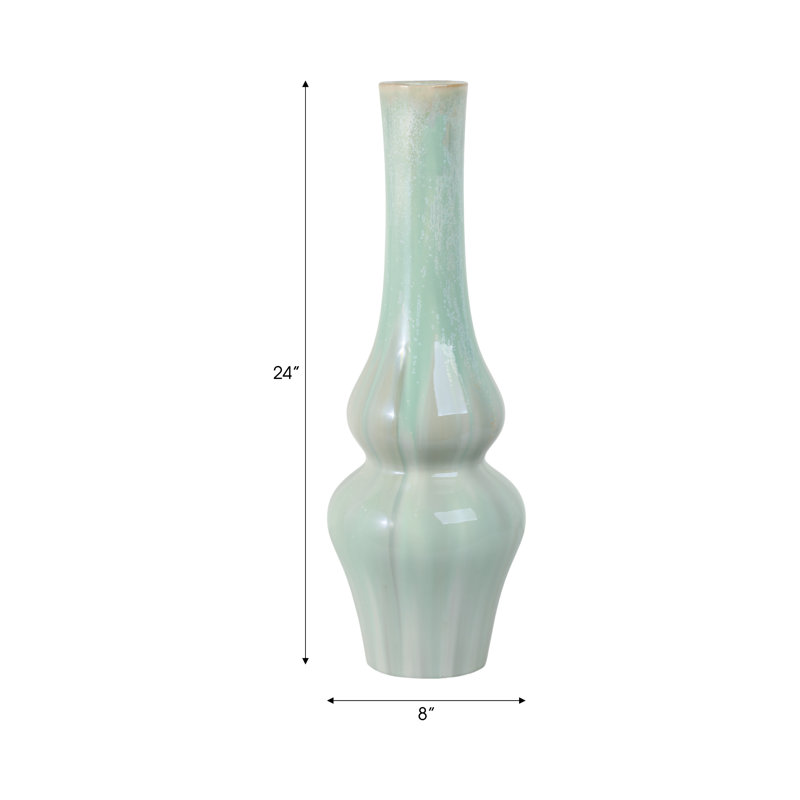 Handmade Stoneware Table Vase, Overall Height-  24"
