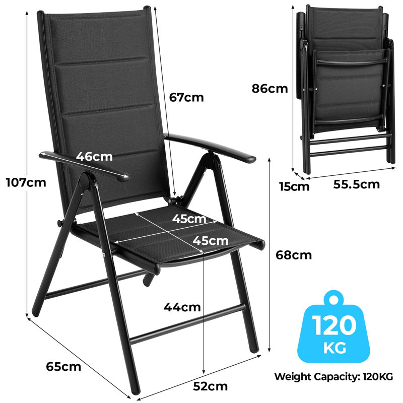 Patio Dining Armchair, Black