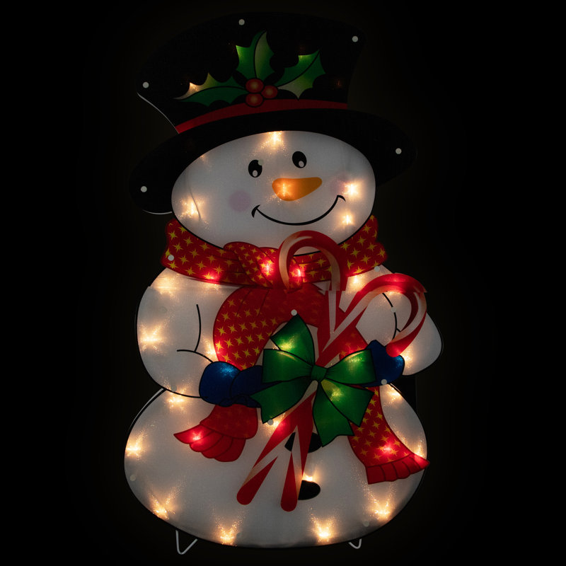 Décoration de Noël 30,5 "bonhomme de neige avec cannes de bonbon