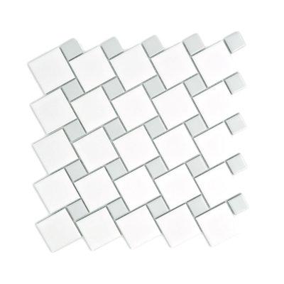 Spin White/Gray 11 in. x 11 in. Matte Porcelain (16.88 sq. ft./Case)