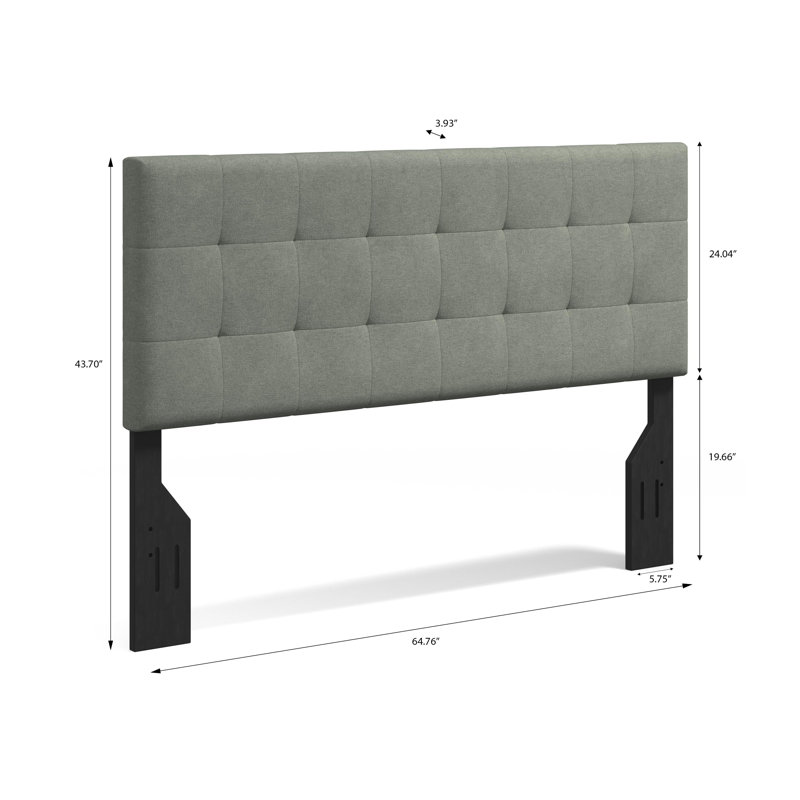 Saltz Upholstered Headboard, Stone, Full/Queen