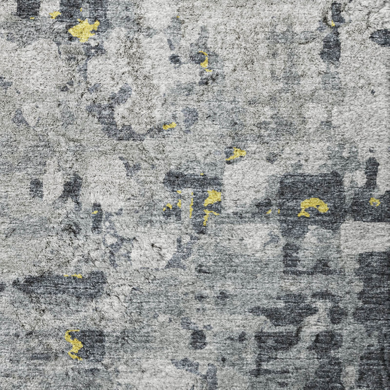 Premium Machine Washable Dream Shag ADS76 Abstract Plaid Rug, 1'8" x 2'6", Gilded