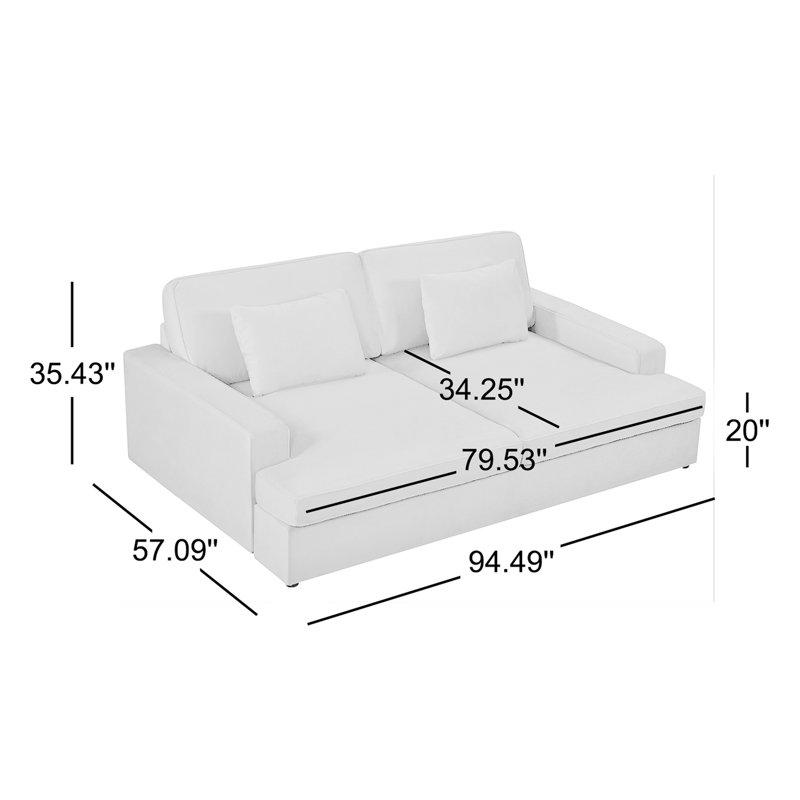 Fedosia 94.49'' Velvet Sofa, Greenish Blue Velvet