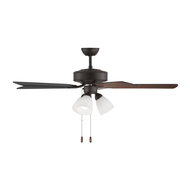 52'' Ceiling Fan with LED Lights, Bronze/American Walnut, Bronze