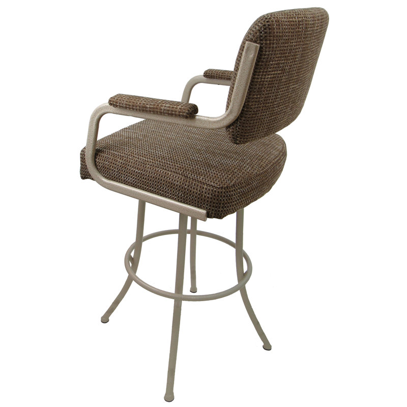 Tabouret de bar pivotant en métal 26 po - M-110 - À carreaux - Beige, Tabouret de bar (siège d'une hauteur de 34 po)
