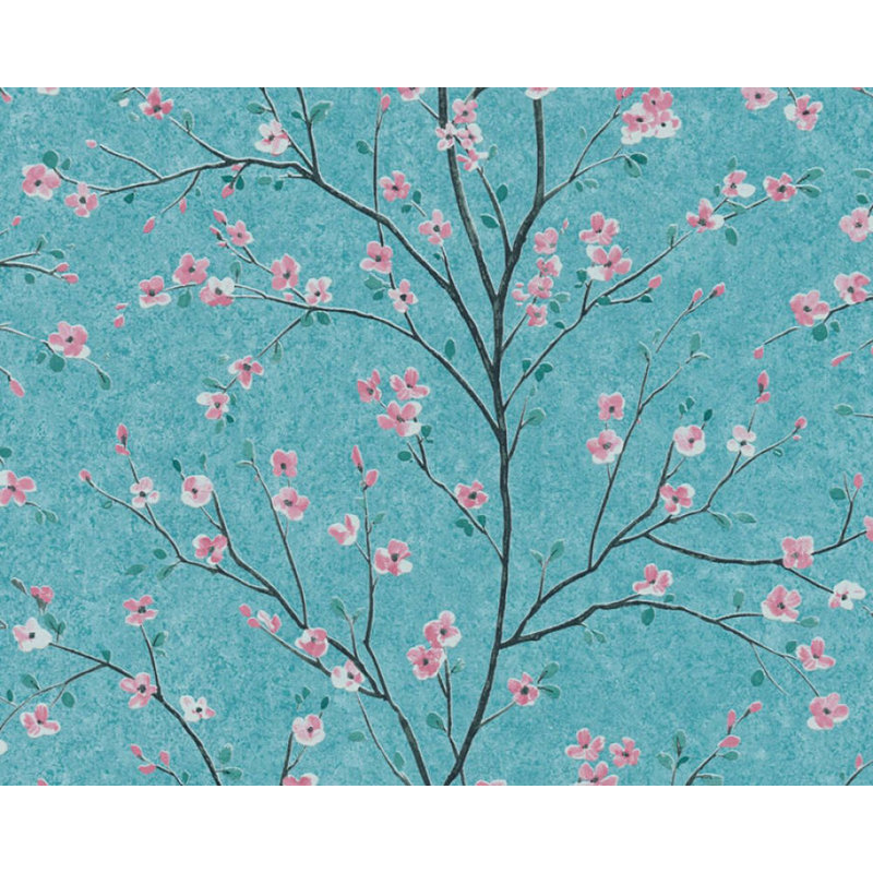 Papier peint texturé moderne Airi Walldingings, Bleu / vert / rose