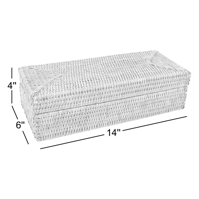 Boîte rectangulaire longue avec couvercle, Brun antique