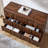 Modern 6 Drawer Dresser, Wood Wide Chest Of Drawers With Arched Style, Brown-449585792