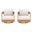 Ensemble de 2 chaises pivotantes en eucalyptus Frances-322023142