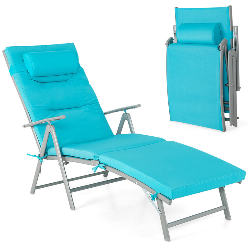 Chaise longue d'extérieur en métal Babers