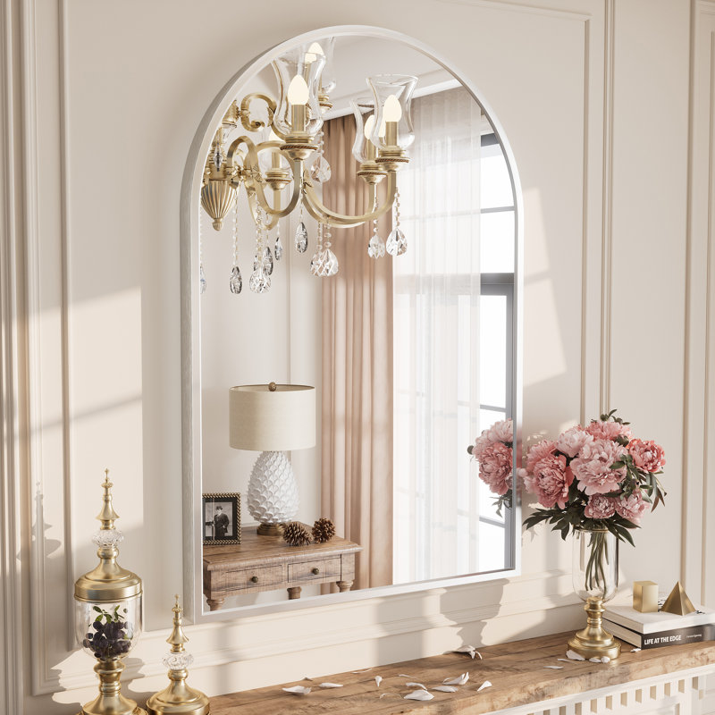 Miroir mural Amara, 36 po x 24 po, Argent brossé