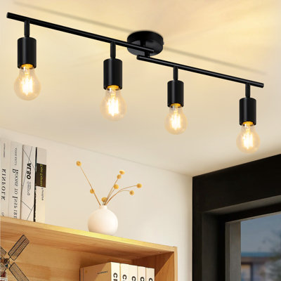 Mirae 4-Light Black Ceiling Spotlight 