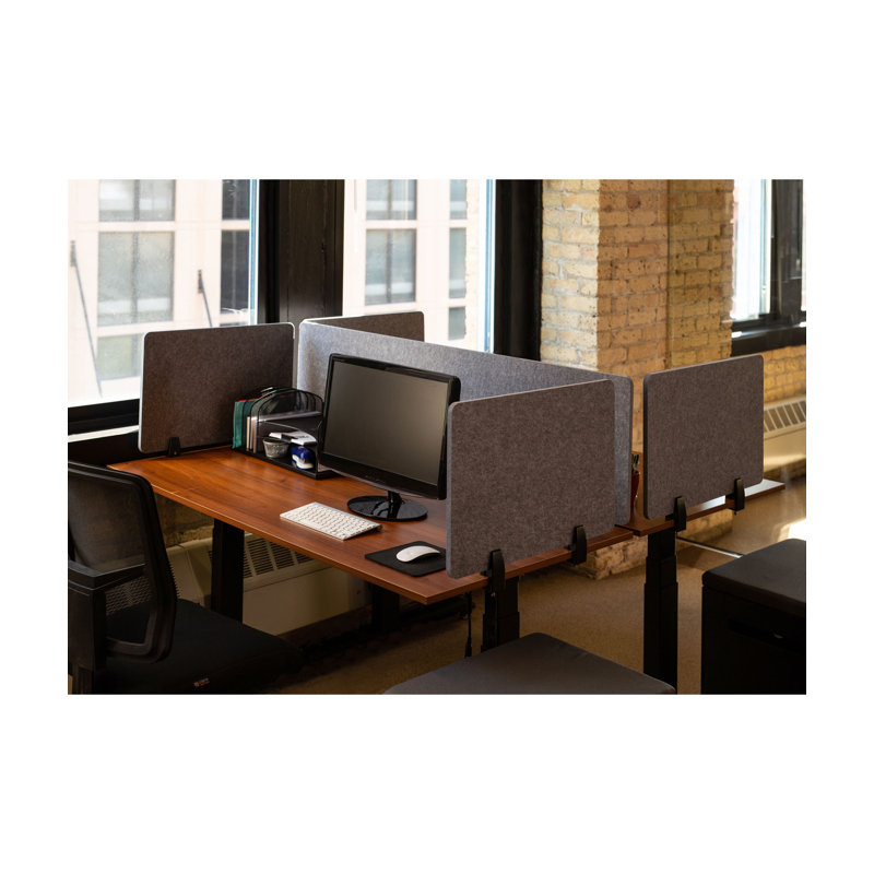 Cloison de bureau en tissu 1 panneau, H 16,32 po x l 59 po x P 2 po, Gris