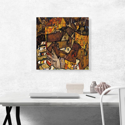 " Crescent Of Houses " by Egon Schiele Painting Print