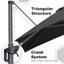 Parasol incurvé rectangulaire ajustable avec base Bennit-841176627