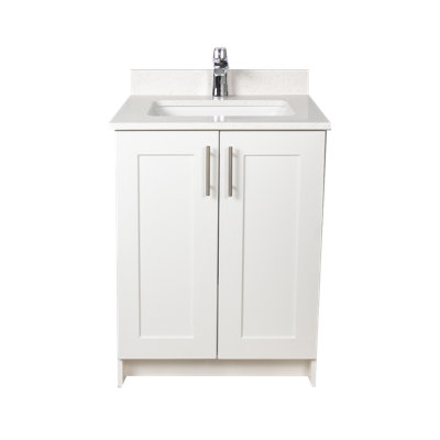 Meuble-lavabo 24 po gris clair style Shaker
