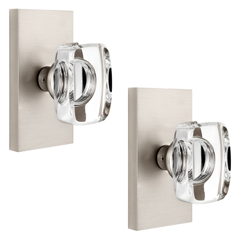 Faux boutons de porte en cristal Modern Grace Series, Nickel satiné