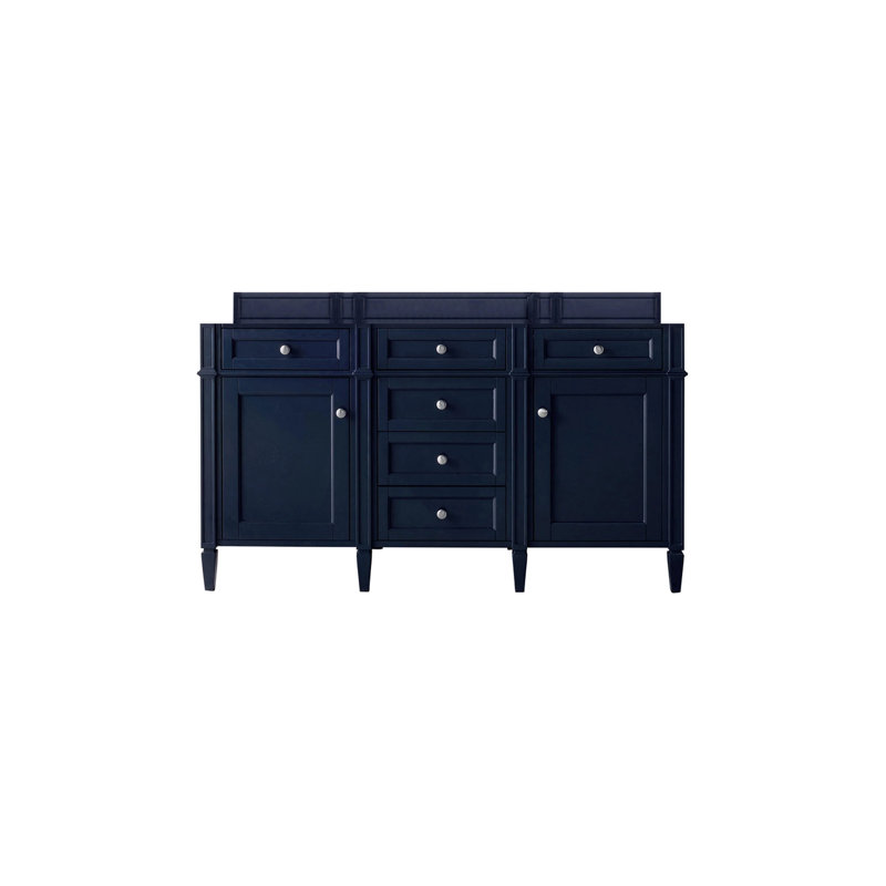 Brittany 60'' W Double Vanity, Victory Blue, Eternal Jasmine Pearl, 8" Widespread