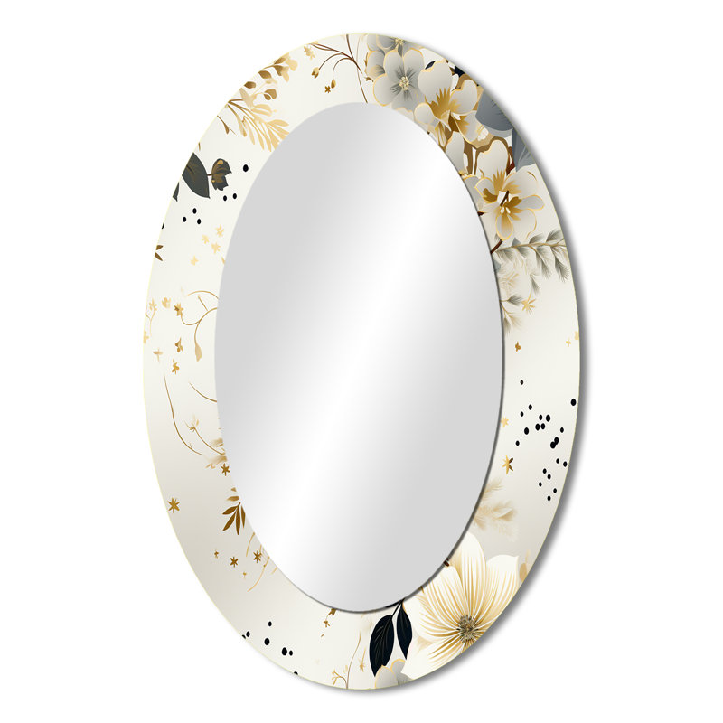 Somona - Grand miroir mural ovale sur métal, H 36 po x l 24 po
