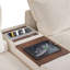 Canapé modulaire de 131 po avec repose-pieds mobile et console, porte-gobelet, siège large, canapé en U de 6 places, canapé en chenille surdimensionné avec chargeur USB pour le salon, un appartement